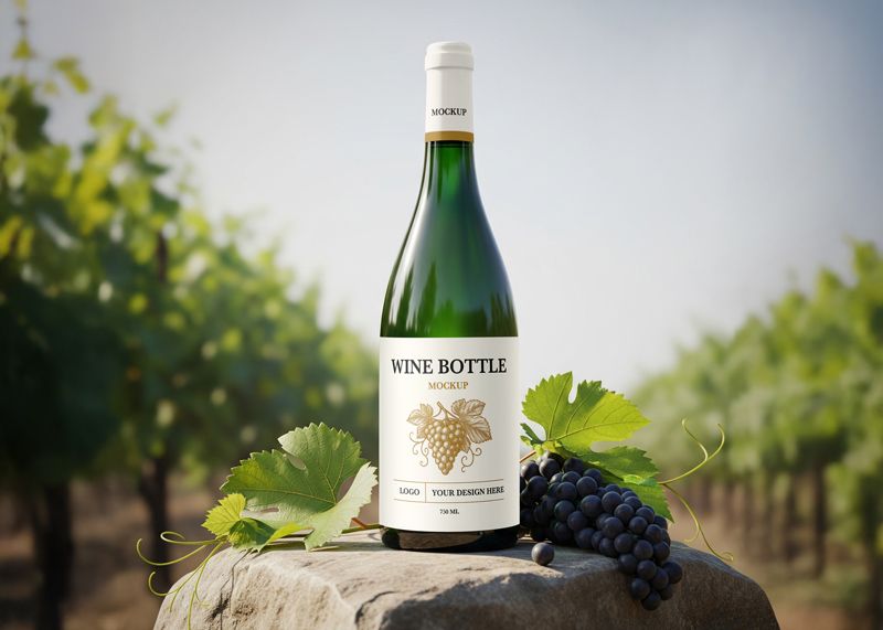 Free Wine Bottle Mockup