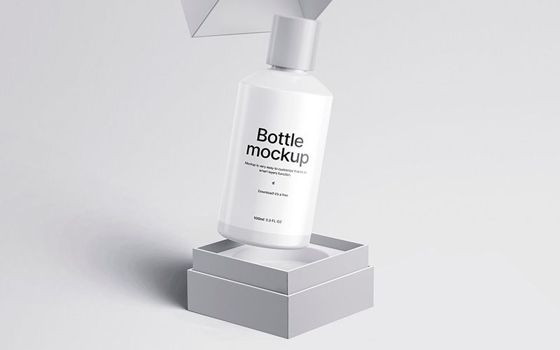 Free Cosmetic Bottle PSD Mockup