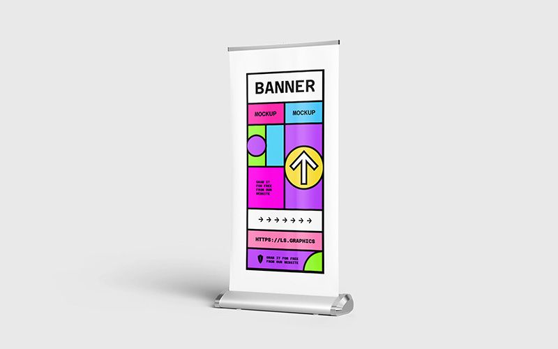 Free Roll-up Standing Banner Mockup