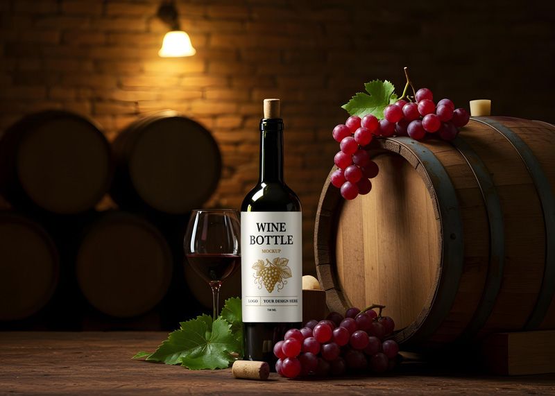 Free Wine Bottle Mockup