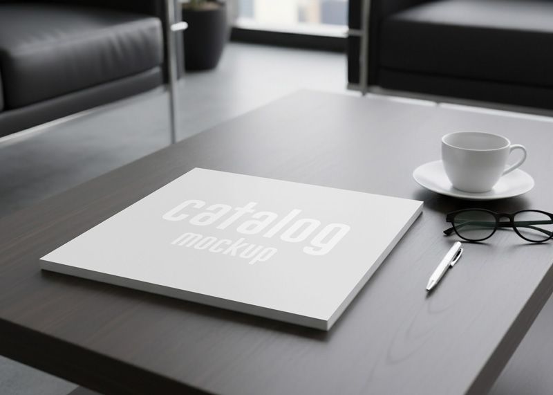Free Catalog Booklet Psd Mockup Scene