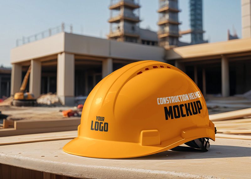 Free Construction Helmet Mockup