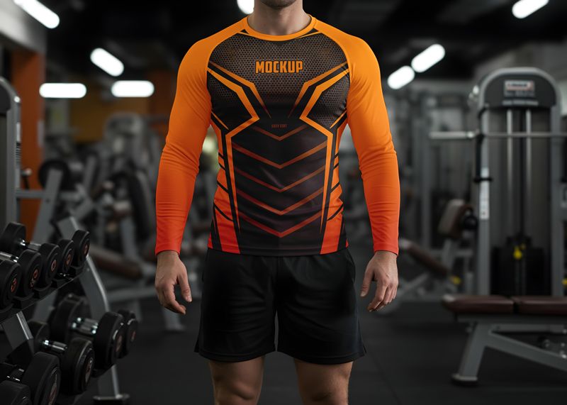 Free Men’s Stretch Long Sleeve Top Mockup