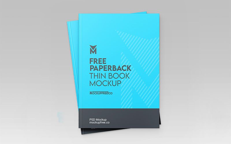 Free Paperback Thin Book Mockup 2
