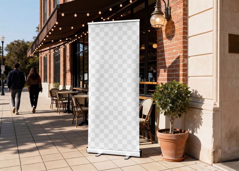 Free Roll-up Banner Mockup Easy Edit