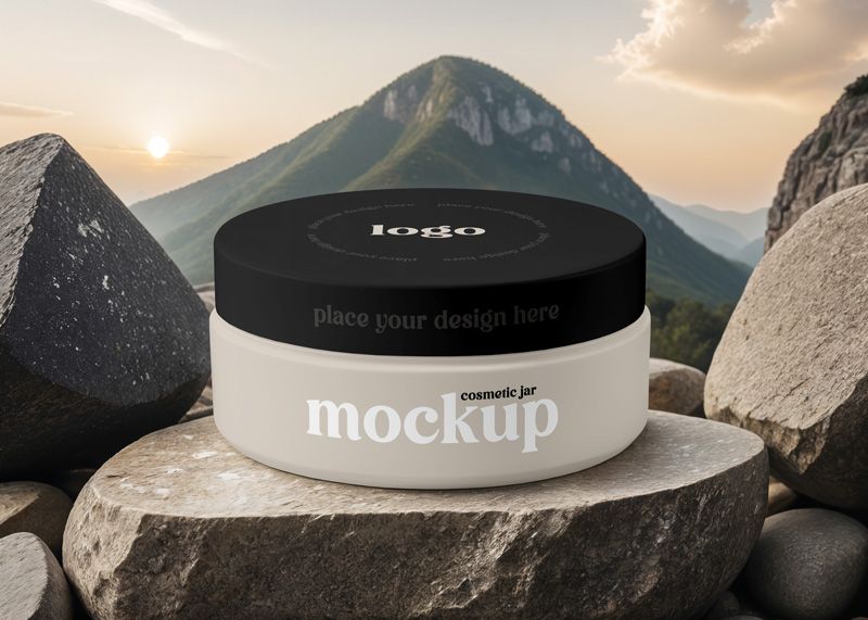 Free Cosmetic Jar Mockup