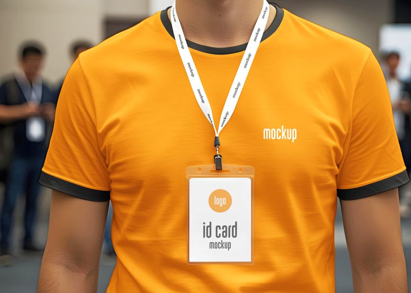 Free ID Card Holder Mockup