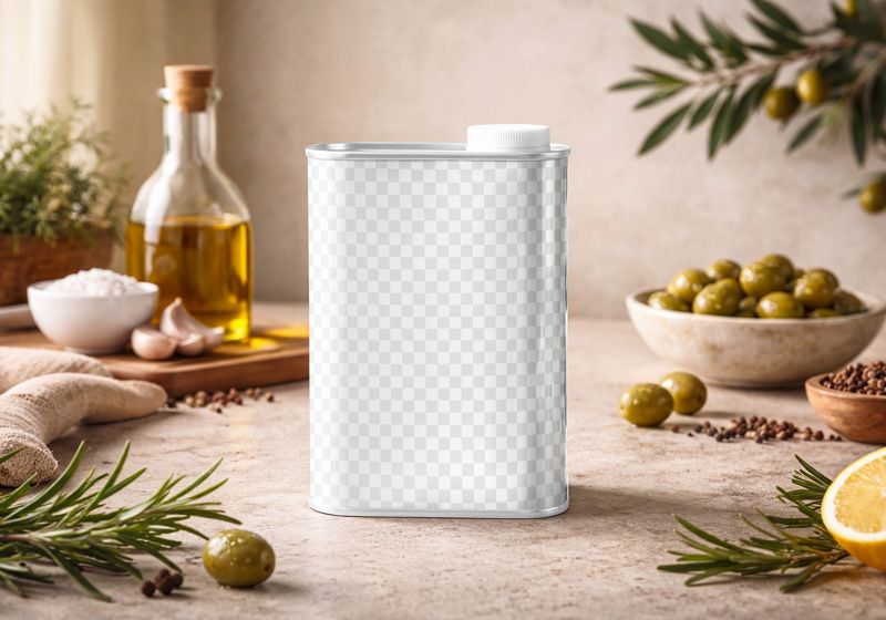 Oil Tin Can Mockup Easy Edit
