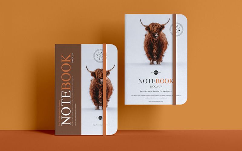 Free Branding A5 Notebook Mockup