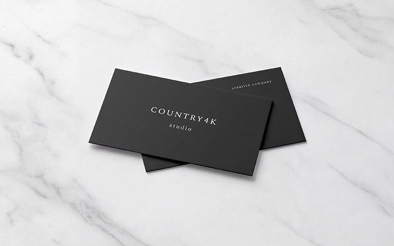 Free Top View Business Cards Mockup