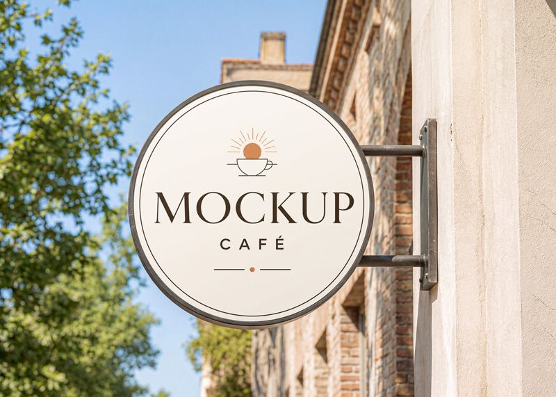 Free Circle Sign Mockup