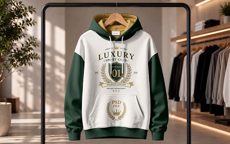 Free Hanging Hoodie Mockup PSD