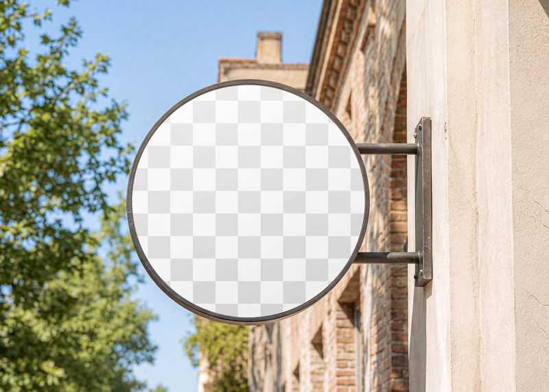 Free Circle Sign Mockup Easy Edit