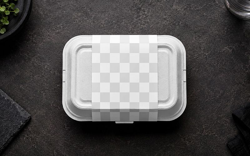 Free Disposable Food Container Mockup Easy Edit