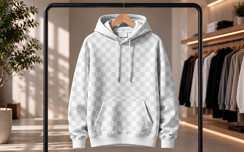 Free Hanging Hoodie Mockup PSD Easy Edit