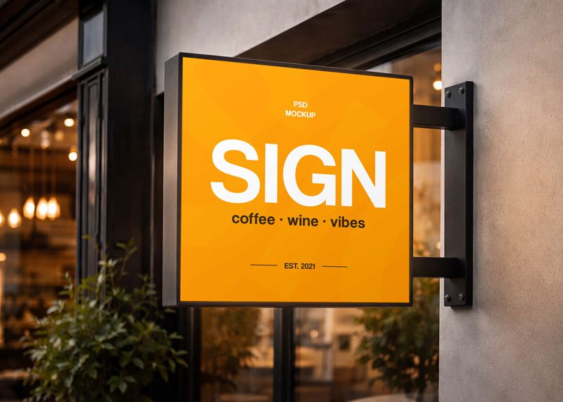Free Light Sign Mockup