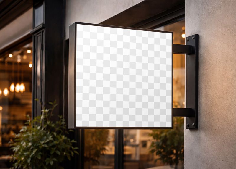 Free Light Sign Mockup Easy Edit