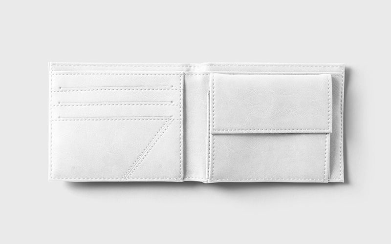 Free Open Wallet Mockup