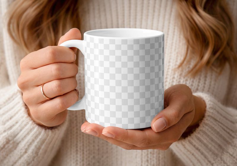 Hand Holding Mug Mockup Easy Edit