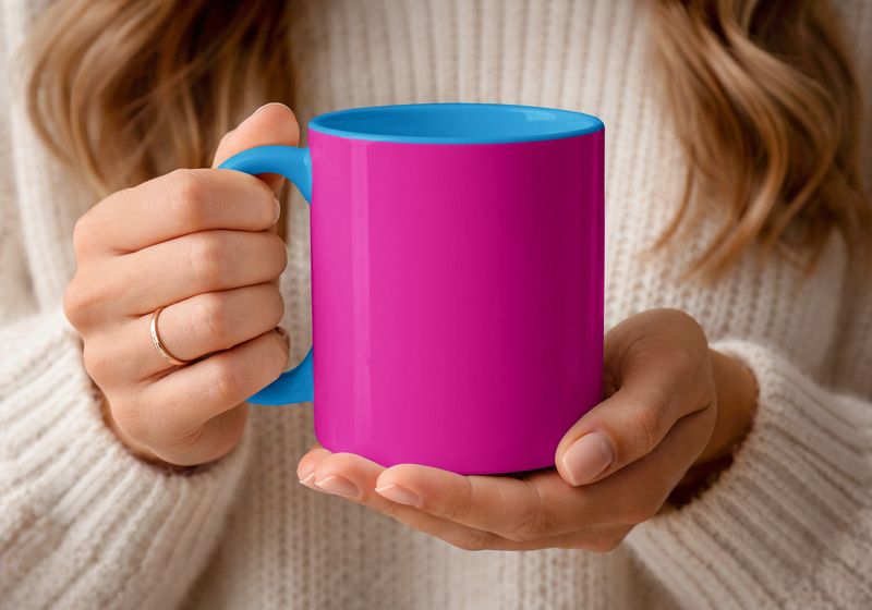 Hand Holding Mug Mockup Edit Colors