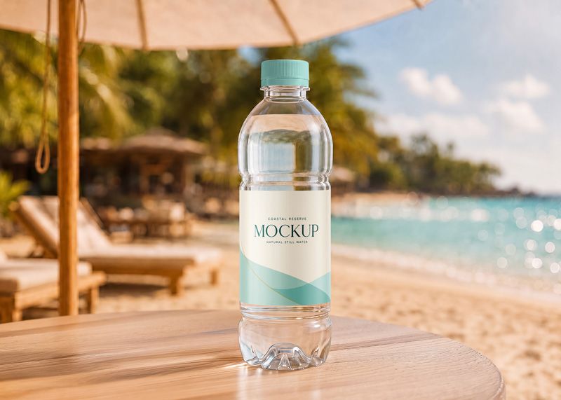 Free Clear Plastic Bottle Drink Mockup