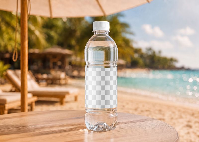 Free Clear Plastic Bottle Drink Mockup Easy Edit