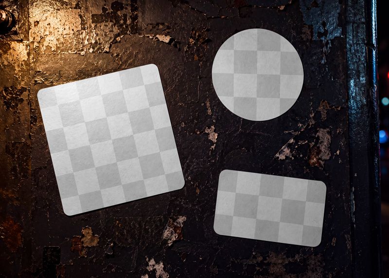 Free Urban Stickers Mockup PSD Set Easy Edit