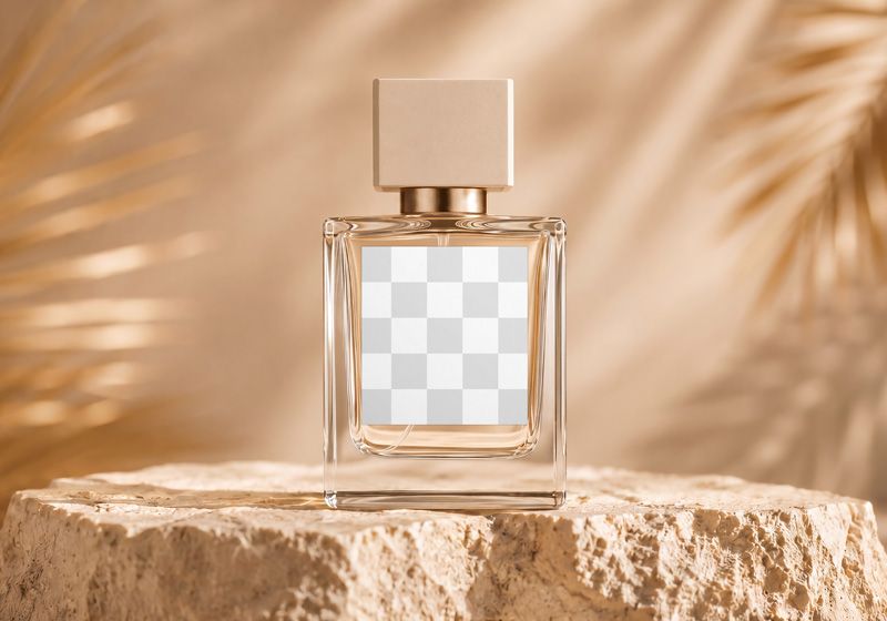 Glass Bottle Perfume Mockup Easy Edit
