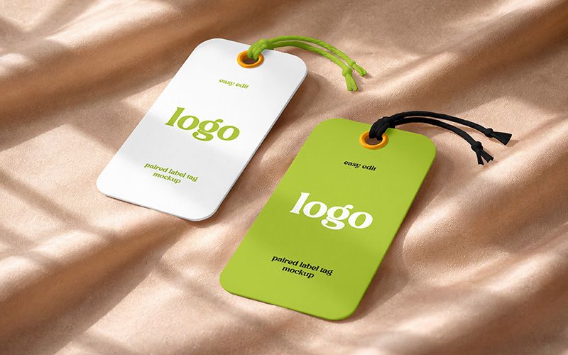 Free Paired Label Tag Mockup