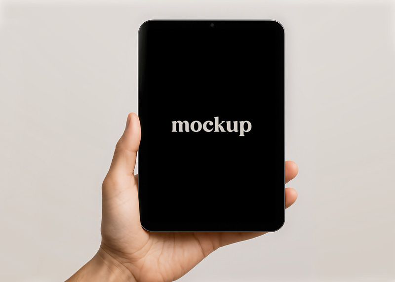 Free Hand Holding Psd iPad Mockup Device