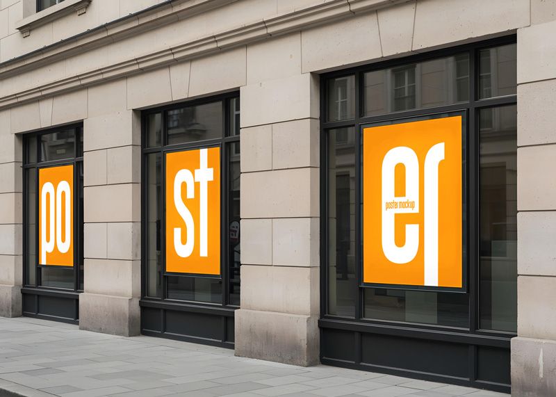Free Window Poster Mockup