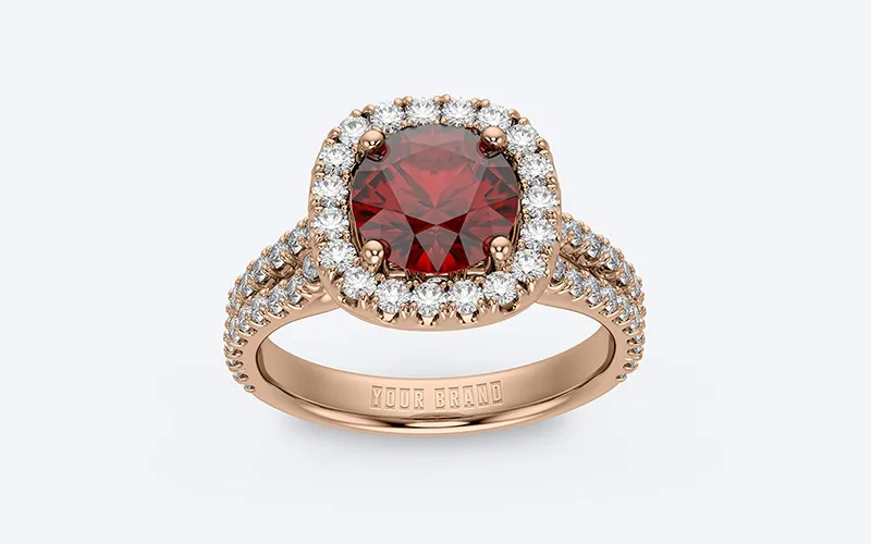 Free Embossed Logo Jewelry Engagement Diamond Ring Mockup 1