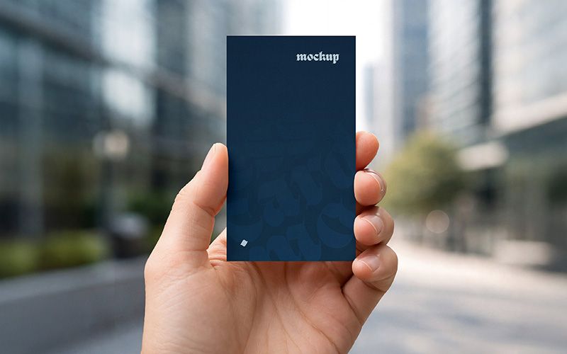 Free Blue Business Card Mockup