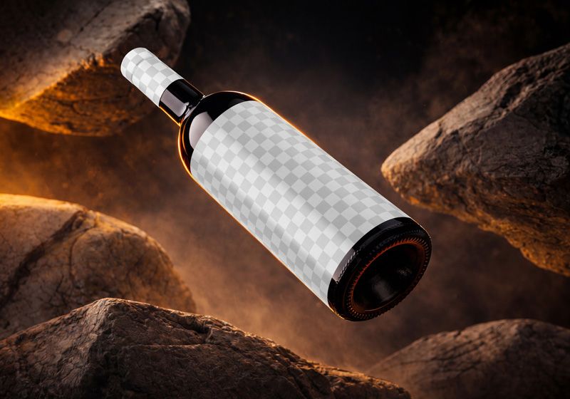 Wine Bottle Mockup Easy Edit