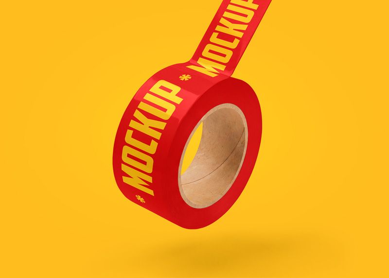 Free Hanging Duct Tape PSD Mockup