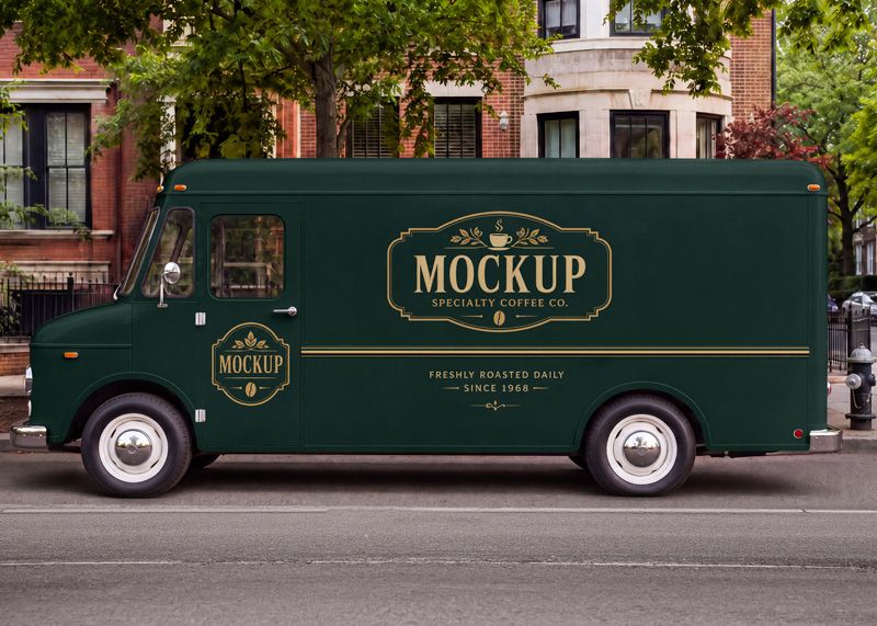 Free Vintage Vehicle PSD Mockup
