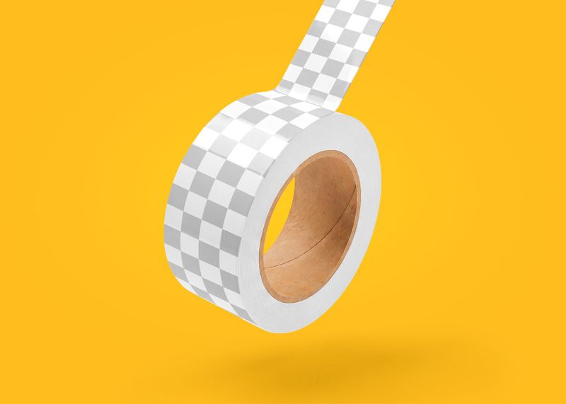 Free Hanging Duct Tape PSD Mockup Easy Edit