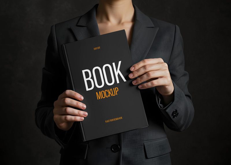 Free Book Cover in Women Hands Mockup