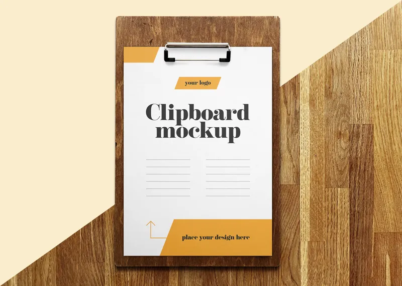 Free Clipboard Menu Mockup 1