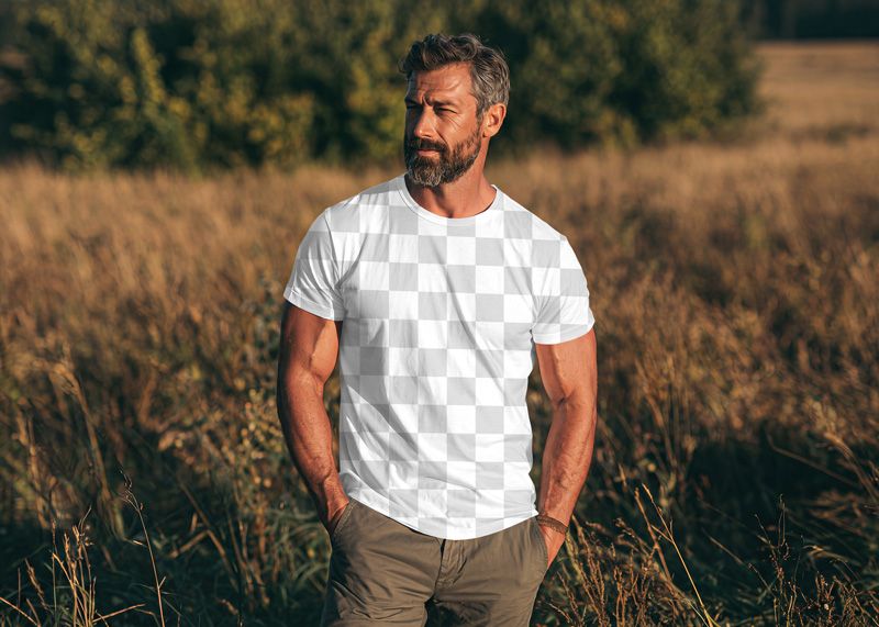Free Men's T-Shirt Mockup Easy Edit