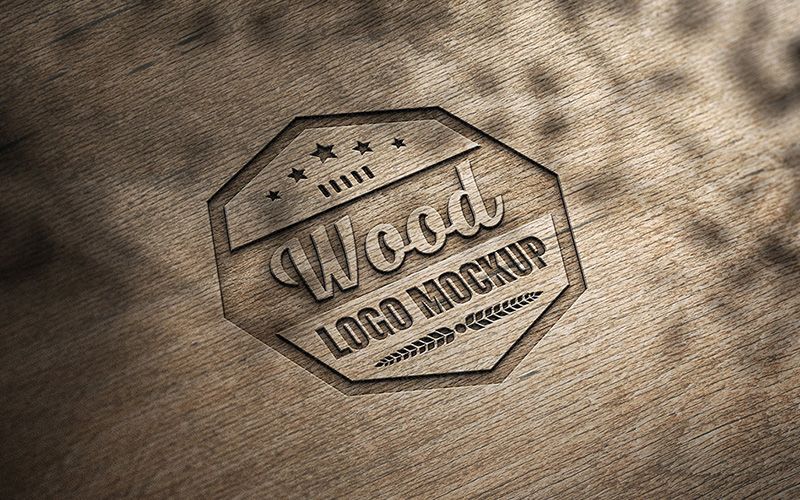 Free Woodcut Logo Mockup