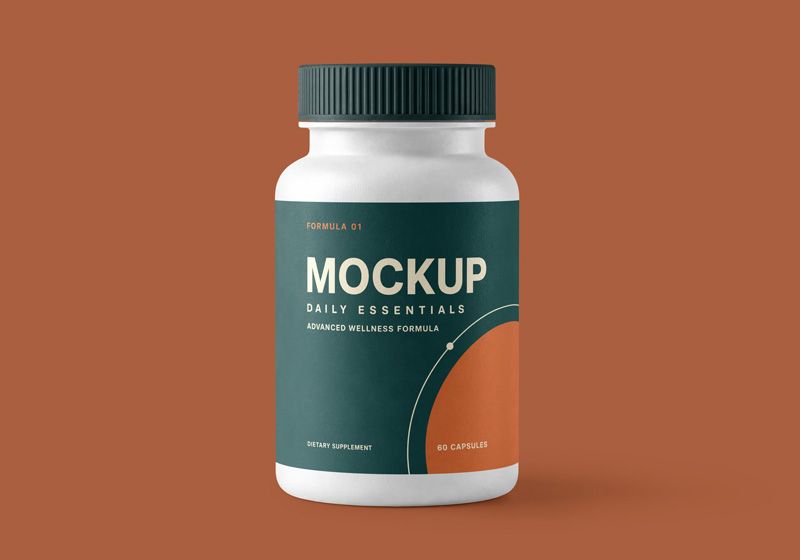 Capsule Medicine Bottle Mockup