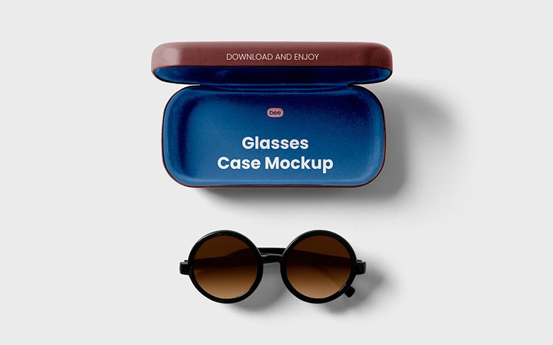 Free Open Glasses Case Mockup