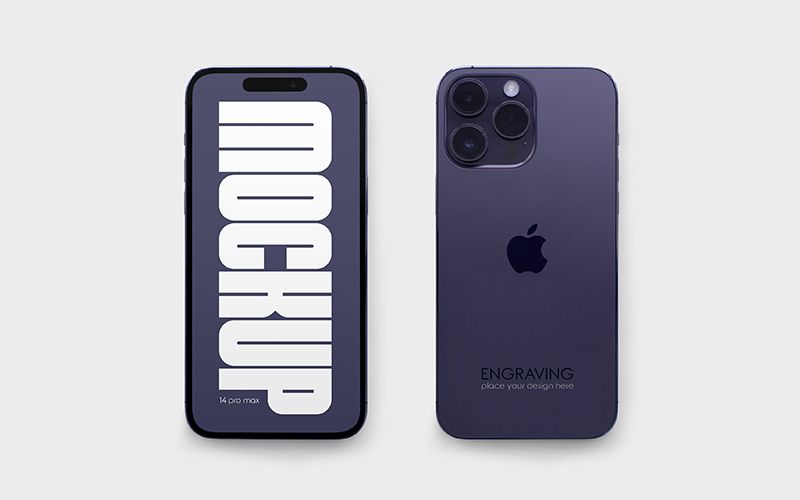 iPhone 14 Pro Max Purple – Free Mockup PSD