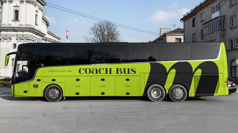 Coach Bus – Free Mockup PSD 1