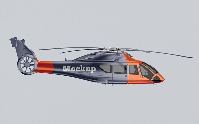 Free Helicopter Mockup