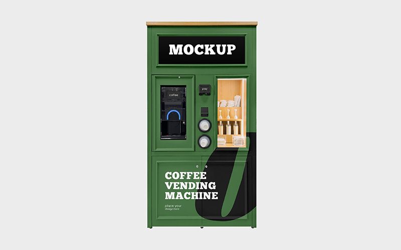Coffee Vending Machine – 2 Free Mockups PSD 1