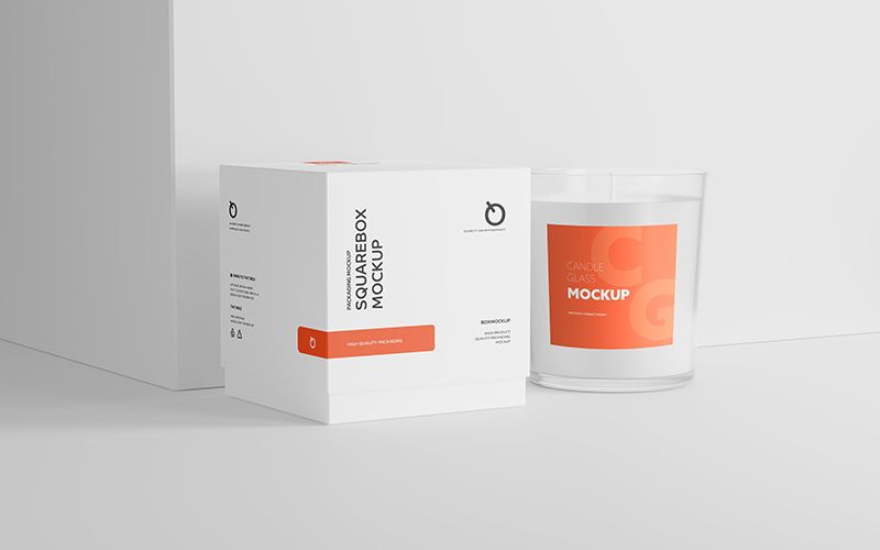 Free Clean Transparent Candle Glass Mockup 3