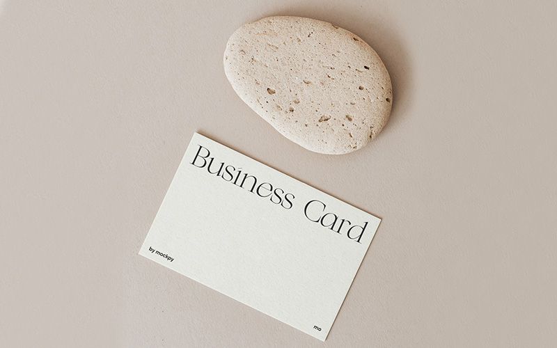Free Business Card With Beige Stone Mockup