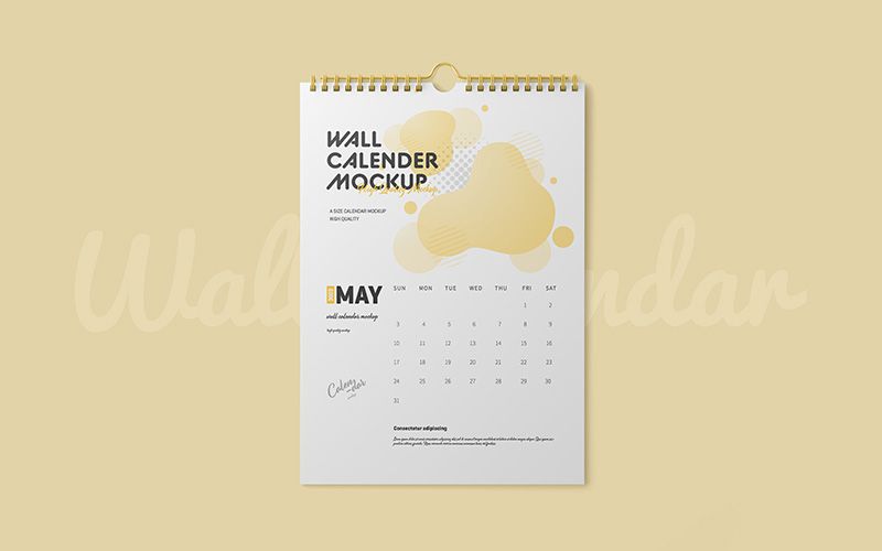 Free Wall Calendar Mockup 1